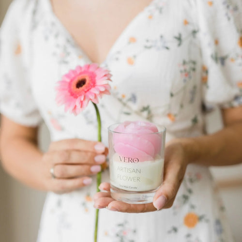 Artisan Peony Scented Candle, VERO Candle — BGIFT gift
