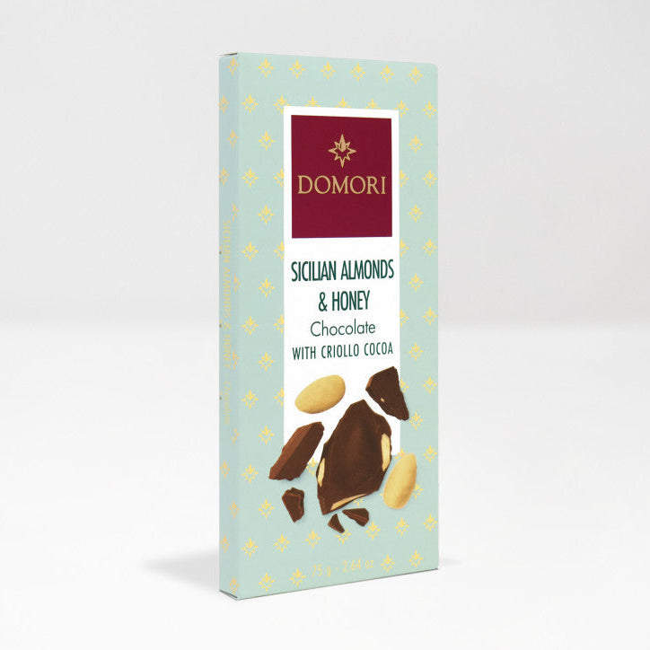 Sicilian Almonds and Honey Chocolate | DOMORI