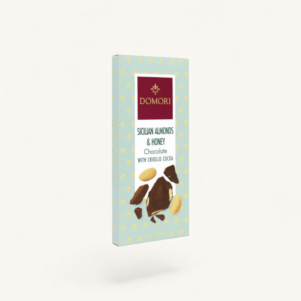 Sicilian Almonds and Honey Chocolate | DOMORI