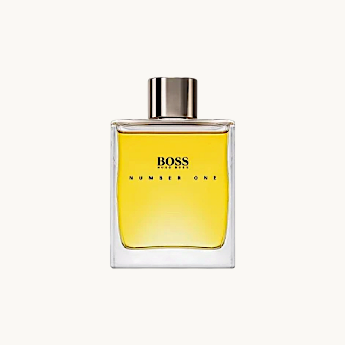 BGIFT BOSS HUGO BOSS Number One eau de toilette spray in a classic minimalist glass bottle with golden fragrance
