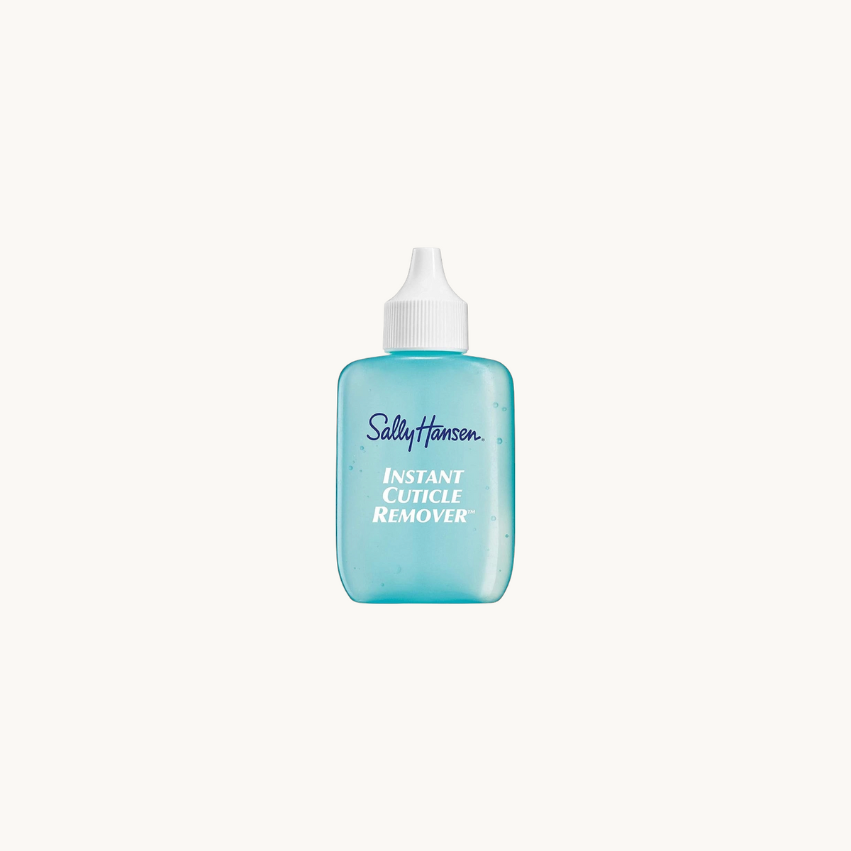 BGIFT Sally Hansen Instant Cuticle Remover gel in a blue bottle with a white twist cap for nail care
