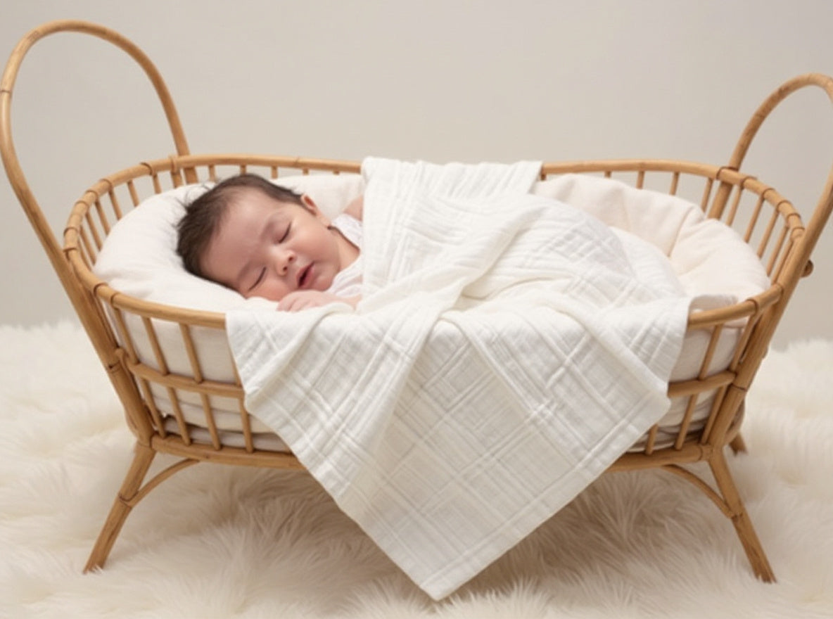 White Cotton Muslin Blanket | Essentials